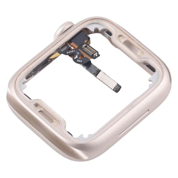 For Apple Watch Series 7 / 8 / 9 45MM LTE Aluminium Alloy Middle Frame Bezel Plate with Crown Spin Axis Flex Cable(Starlight)