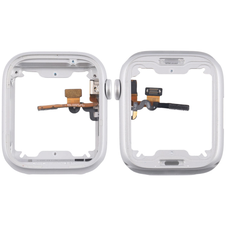 For Apple Watch Series 8 / 9 45MM GPS Aluminium Alloy Middle Frame Bezel Plate with Crown Spin Axis Flex Cable(Silver)