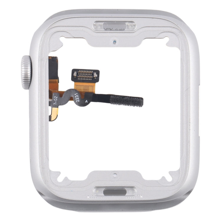 For Apple Watch Series 8 / 9 45MM GPS Aluminium Alloy Middle Frame Bezel Plate with Crown Spin Axis Flex Cable(Silver)