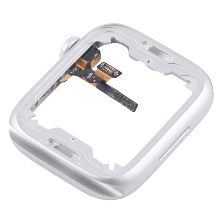 For Apple Watch Series 8 / 9 45MM GPS Aluminium Alloy Middle Frame Bezel Plate with Crown Spin Axis Flex Cable(Silver)