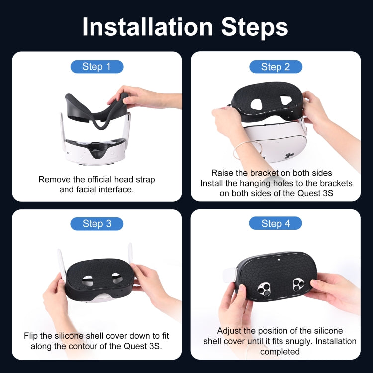 STARTRC GAMES For Meta Quest 3S VR Silicone Protective Cover(Black) - VR Accessories by PMc TechLife | Online Shopping South Africa | PMc TechLife | Buy Now Pay Later Mobicred