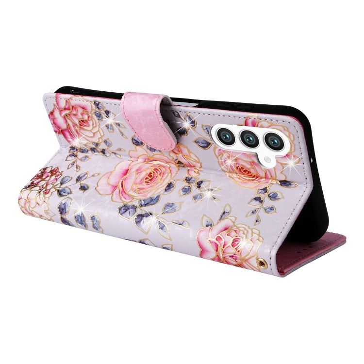For Samsung Galaxy S25+ 5G Bronzing Painting RFID Leather Phone Case(Pastoral Rose) - Galaxy S25+ 5G Cases by PMC Jewellery | Online Shopping South Africa | PMC Jewellery | Buy Now Pay Later Mobicred
