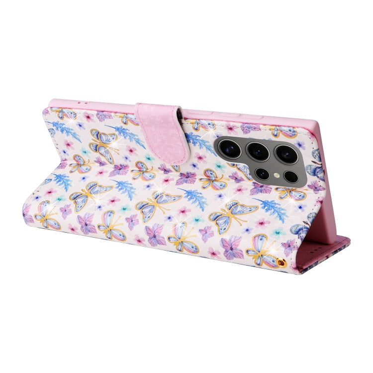 For Samsung Galaxy S25 Ultra 5G Bronzing Painting RFID Leather Phone Case(Pansies) - Galaxy S25 Ultra 5G Cases by PMC Jewellery | Online Shopping South Africa | PMC Jewellery | Buy Now Pay Later Mobicred