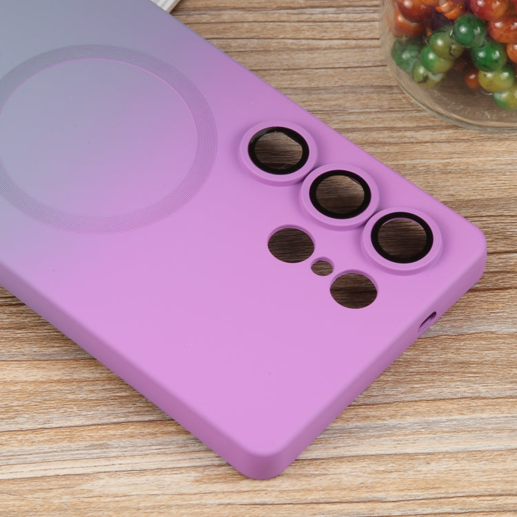 For Samsung Galaxy S25 Ultra 5G Liquid TPU Silicone Gradient MagSafe Phone Case(Purple Grey) - free shipping - PMC TechLife - Order now!