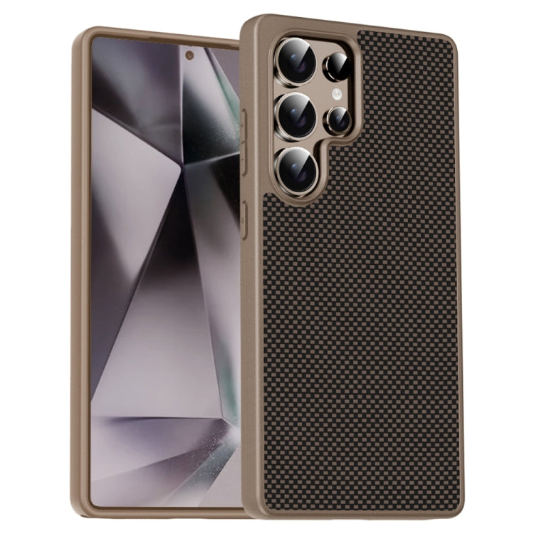 For Samsung Galaxy S25 Ultra 5G Pita Series TPU + PC Texture Phone Case(Gold)
