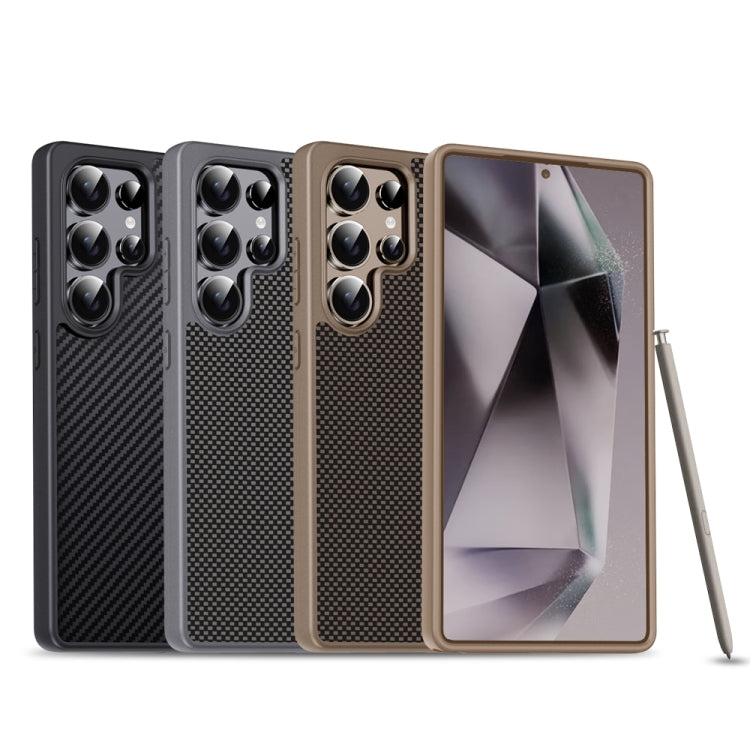 For Samsung Galaxy S25 Ultra 5G Pita Series TPU + PC Texture Phone Case(Black)