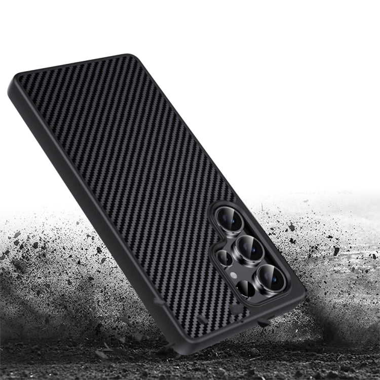 For Samsung Galaxy S25 Ultra 5G Pita Series TPU + PC Texture Phone Case(Black)