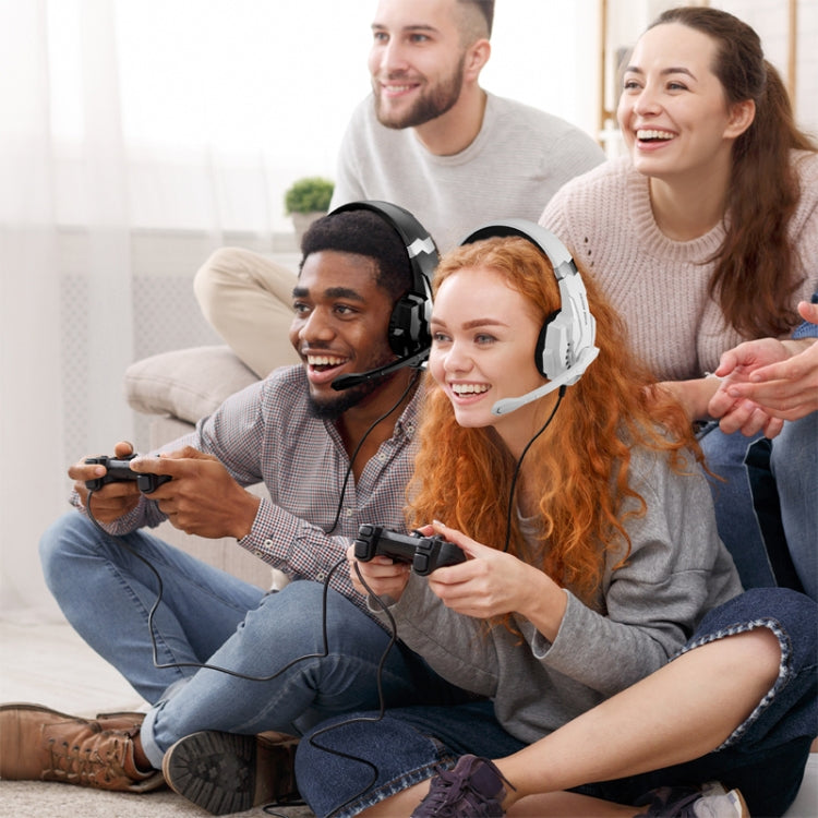 KOTION EACH G9000 Pro On-Ear Gaming Headset with Mic, Cable Length: About 2.1m(Black White) - Multimedia Headset by KOTION EACH | Online Shopping South Africa | PMC TechLife | Buy Now Pay Later Mobicred