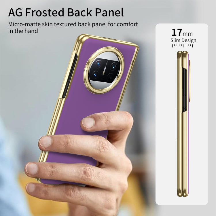 For Huawei Mate X3 Integrated AG Frosted Vacuum Plating Phone Case(Purple)