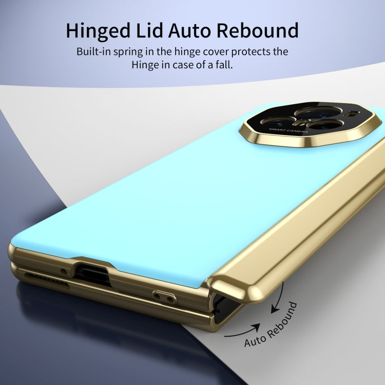 For Honor Magic V3 Integrated AG Frosted Vacuum Plating Phone Case(Ice Blue)