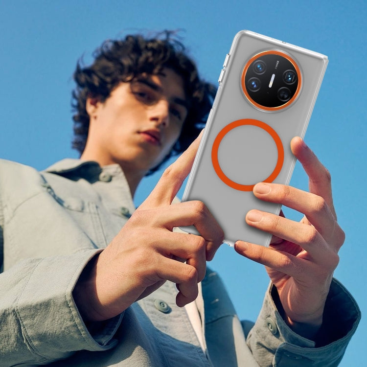 For Huawei Mate X5 lce Folding Series MagSafe Integrated Clear PC Phone Case(Orange) - Huawei Cases by PMC TechLife | Online Shopping South Africa | PMC TechLife | Buy Now Pay Later Mobicred