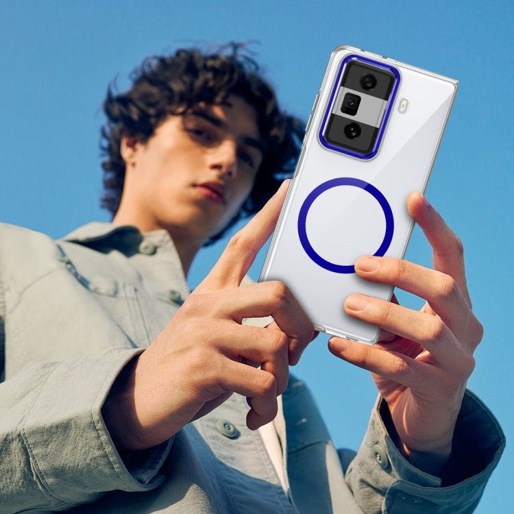 For Honor Magic Vs3 lce Folding Series MagSafe Integrated Clear PC Phone Case(Royal Blue) - Honor Cases by PMC TechLife | Online Shopping South Africa | PMC TechLife | Buy Now Pay Later Mobicred