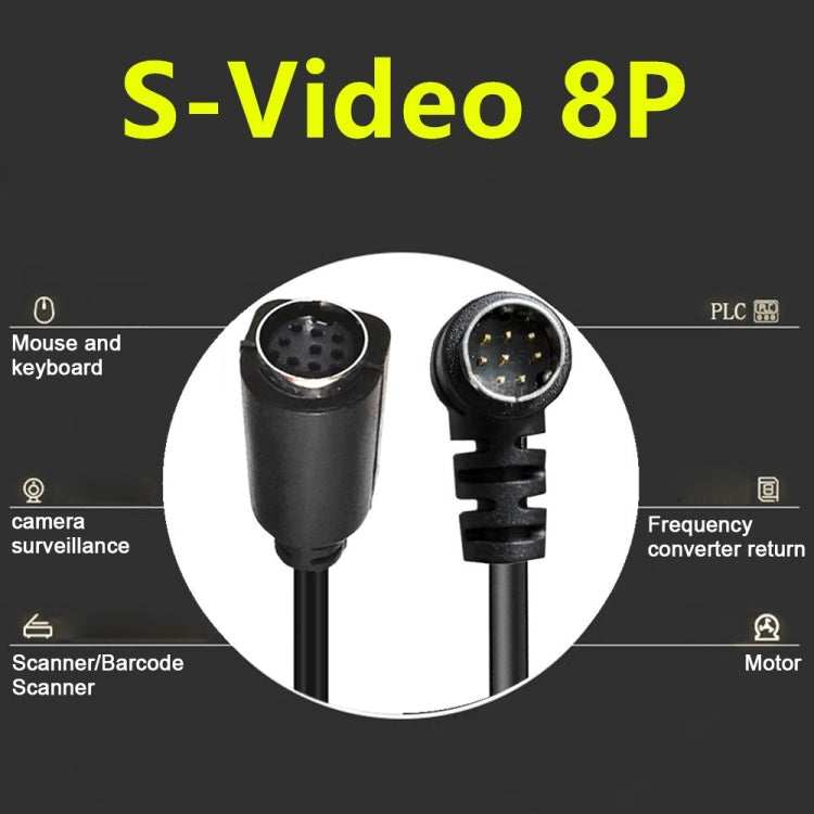 Curved mini DIN 8 Pin TV Audio Adapter Cable S-Video TV Box Cable, Length:3m(Black) - Cables by PMC TechLife | Online Shopping South Africa | PMC TechLife | Buy Now Pay Later Mobicred