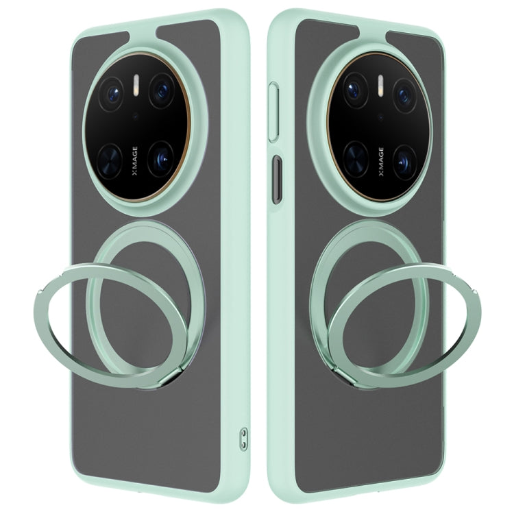 For Huawei Mate 70 Frosted 360 Degree Rotating Holder Phone Case(Green)