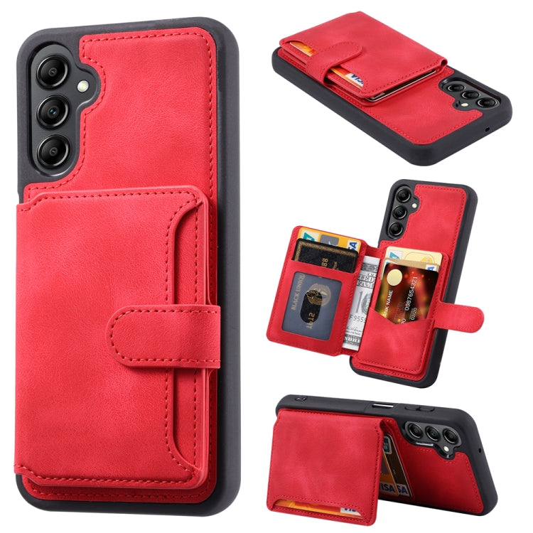 For Samsung Galaxy S25 5G Skin Feel Dream RFID Anti-theft PU Card Bag Phone Case(Red)