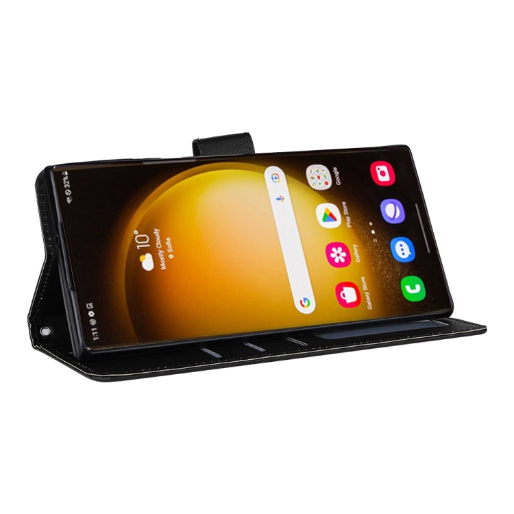 For Samsung Galaxy S25 Ultra 5G 3-Card Slots Multifunctional Leather Phone Case(Black)