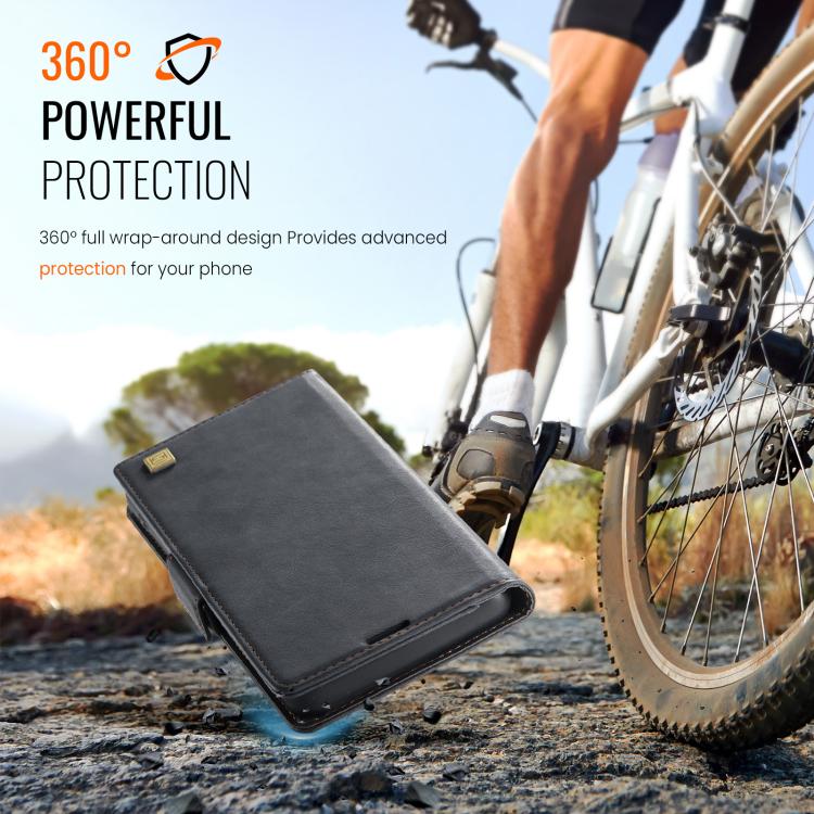 For iPhone 16e AutSpace A11 Side Buckle MagSafe Magnetic RFID Phone Leather Case(Black) - free shipping - PMC Jewellery - Order now!