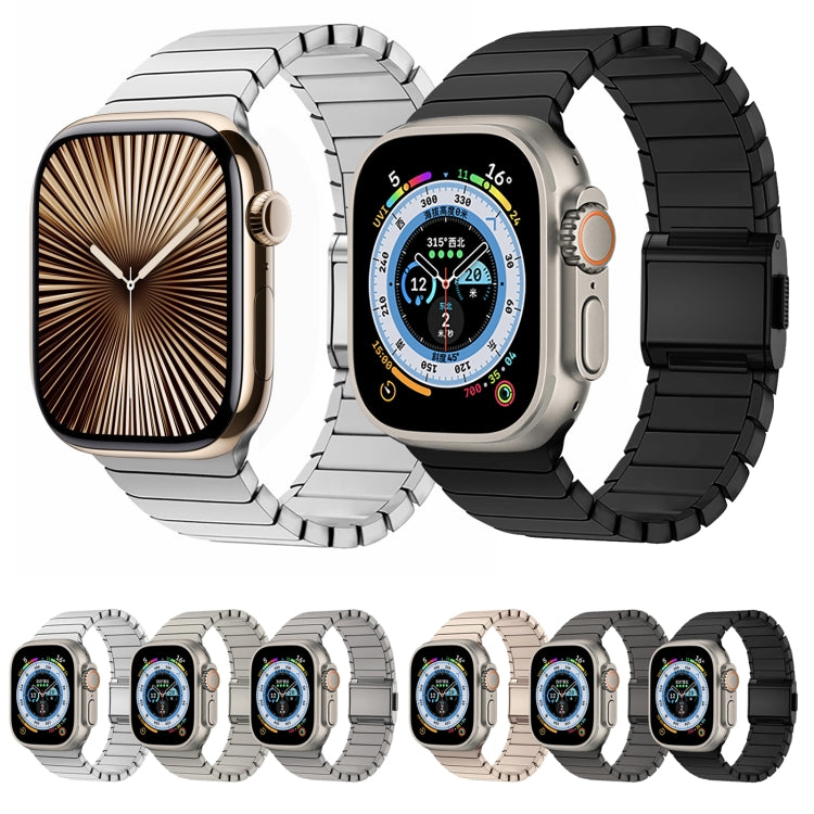 For Apple Watch 46mm / 49mm / 45mm / 44mm Bamboo Norman Buckle Stainless Steel Watch Band(Silver)