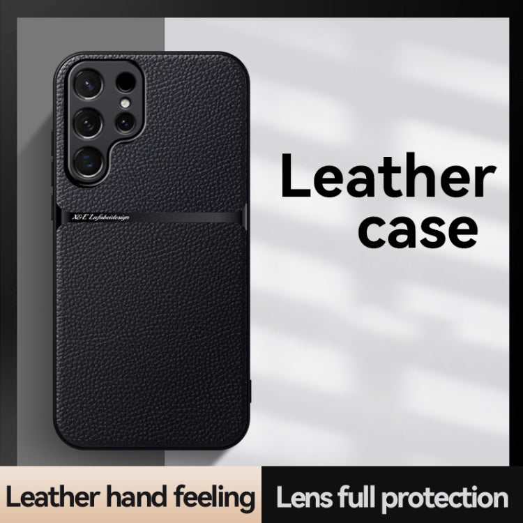 For Samsung Galaxy S25 Ultra 5G Litchi Leather Magnetic Full Coverage Shockproof Phone Case(Black)