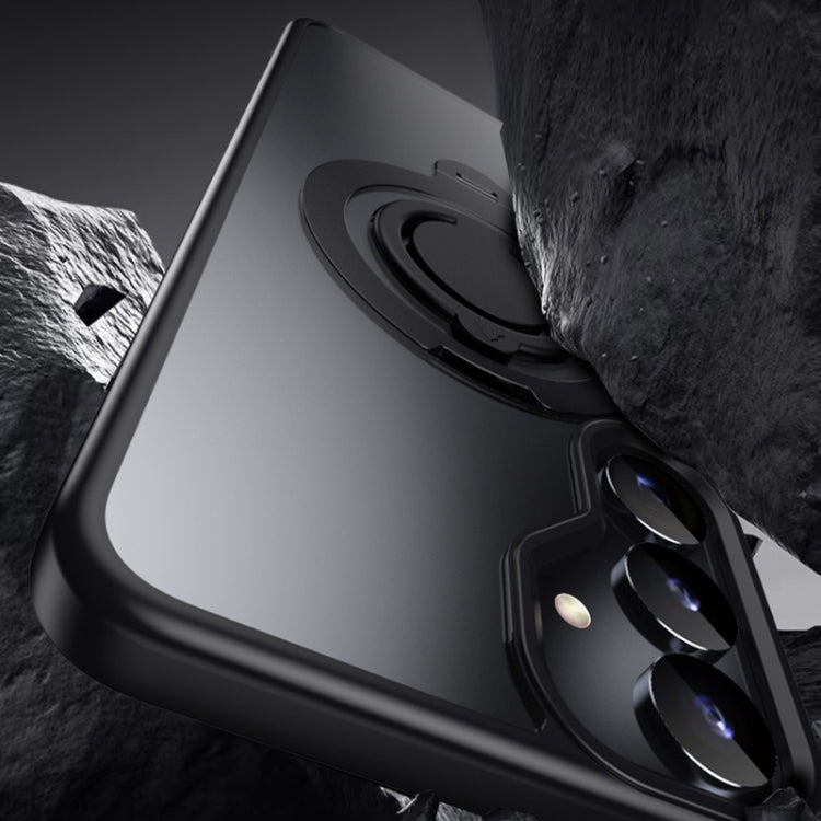 For Samsung Galaxy S25+ 5G Frosted MagSafe Phone Case with 360 Degree Rotating Holder(Blue) - Galaxy S25+ 5G Cases by PMC Jewellery | Online Shopping South Africa | PMC Jewellery | Buy Now Pay Later Mobicred