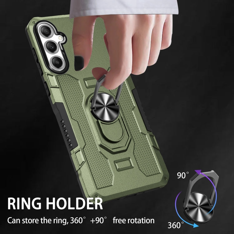 For Samsung Galaxy S25+ 5G Ring Holder Armor Hybrid Phone Case(Green) - Galaxy S25+ 5G Cases by PMC Jewellery | Online Shopping South Africa | PMC Jewellery | Buy Now Pay Later Mobicred