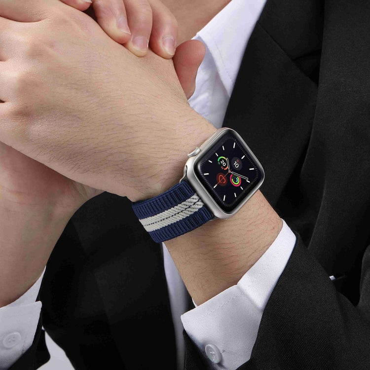 For Apple Watch 46mm / 49mm / 45mm / 44mm Parachute Buckle Braided Nylon Watch Band(Black White) - free shipping - PMc TechLife - Order now!