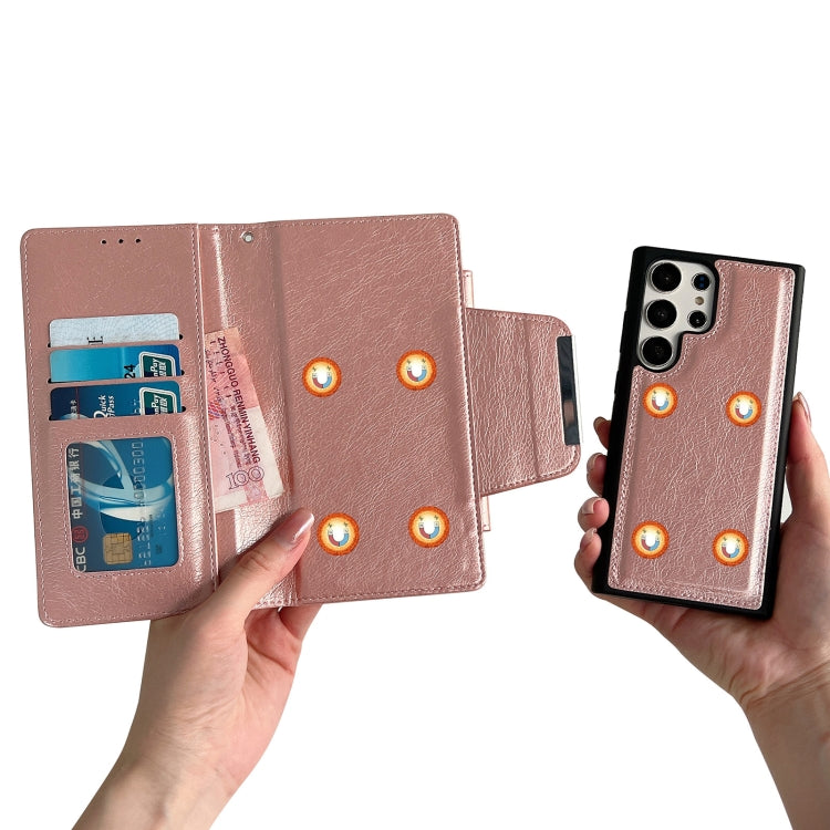 For Samsung Galaxy S25+ 5G Multifunctional 7-Card Wallet Leather Phone Case(Rose Gold) - Galaxy S25+ 5G Cases by PMC Jewellery | Online Shopping South Africa | PMC Jewellery | Buy Now Pay Later Mobicred