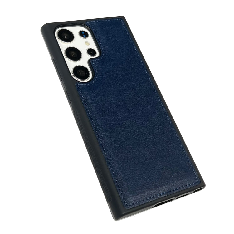 For Samsung Galaxy S25 Ultra 5G Cowhide Texture Back Cover Phone Case(Royal Blue)