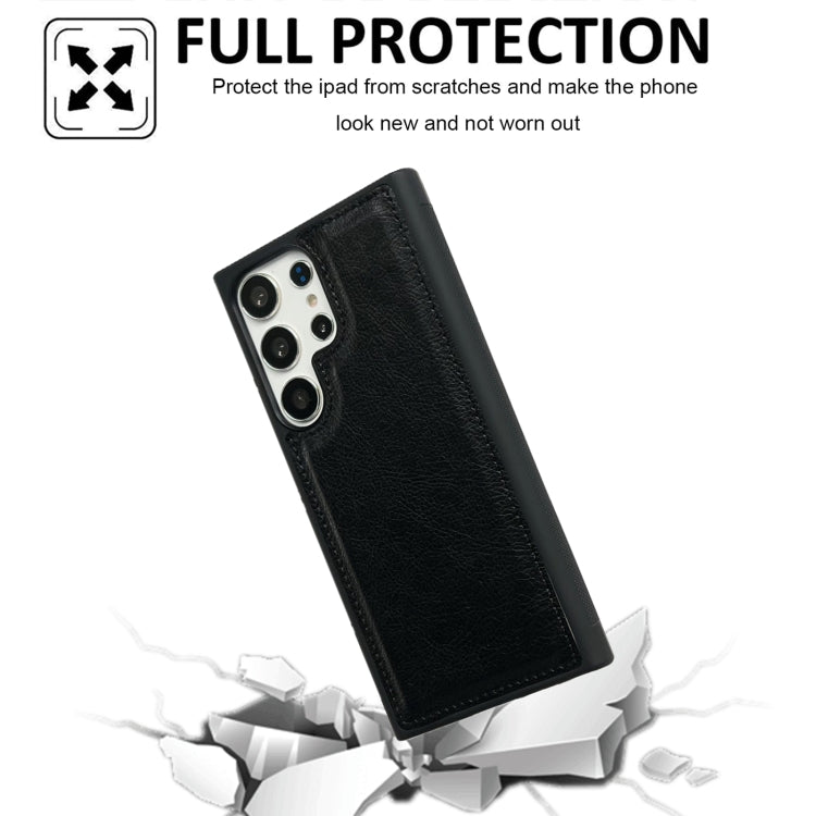 For Samsung Galaxy S25+ 5G Cowhide Texture Back Cover Phone Case(Black) - Galaxy S25+ 5G Cases by PMC Jewellery | Online Shopping South Africa | PMC Jewellery | Buy Now Pay Later Mobicred