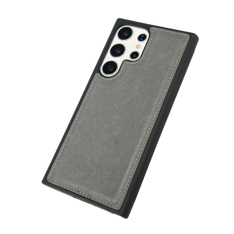 For Samsung Galaxy S25+ 5G Cowhide Texture Back Cover Phone Case(Grey)