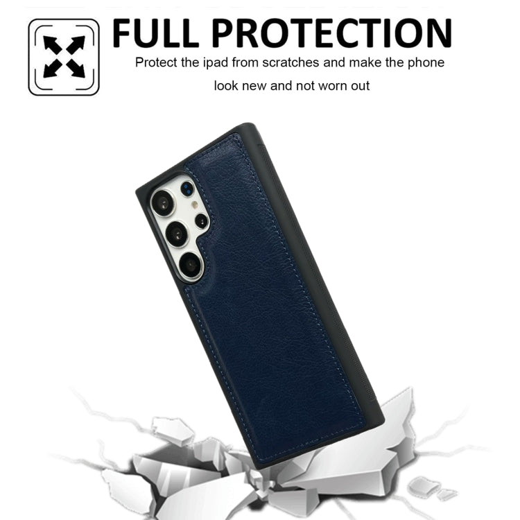 For Samsung Galaxy S25+ 5G Cowhide Texture Back Cover Phone Case(Royal Blue) - Galaxy S25+ 5G Cases by PMC Jewellery | Online Shopping South Africa | PMC Jewellery | Buy Now Pay Later Mobicred