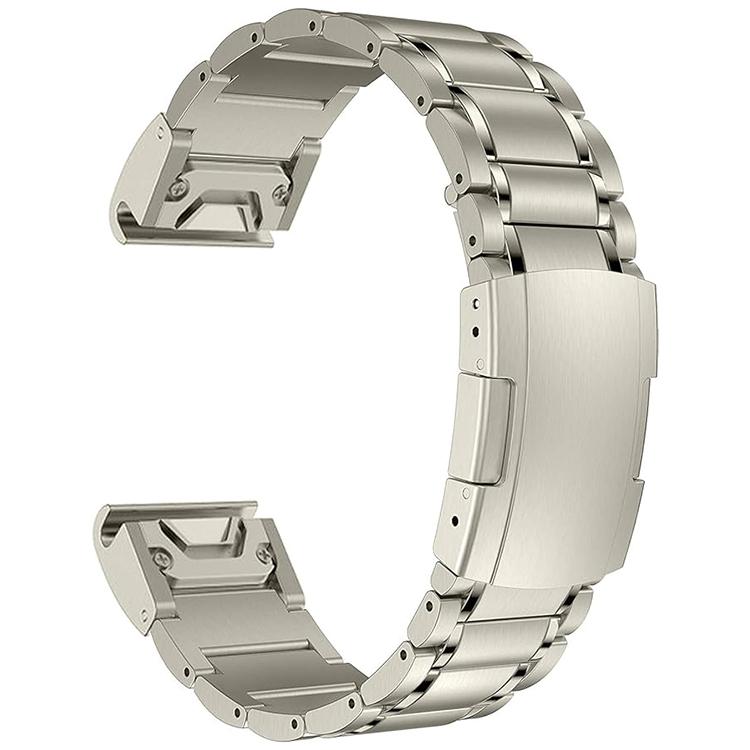 For Garmin 26mm Five-beads Titanium Alloy Push Buckle Metal Quick Release Watch Band(Titanium Color)