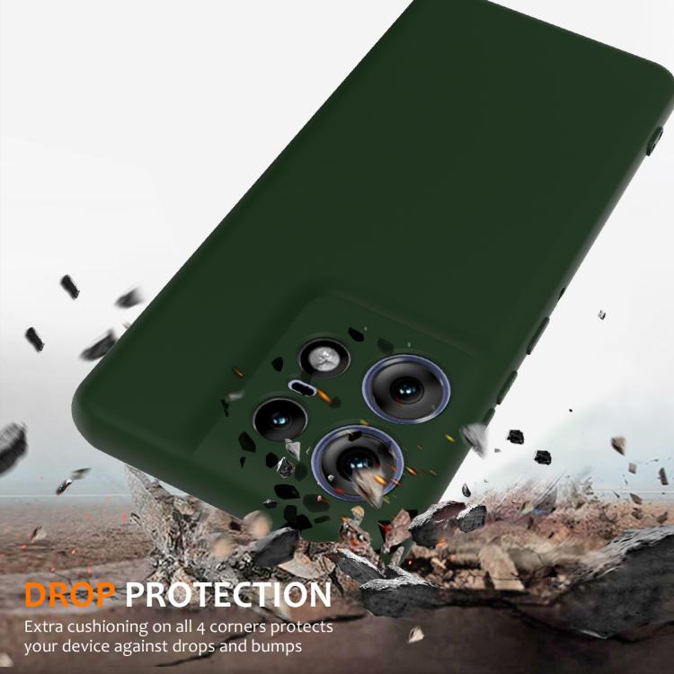 For Motorola Edge 50 Pro Shockproof Silicone Magsafe Phone Case(Dark Green)