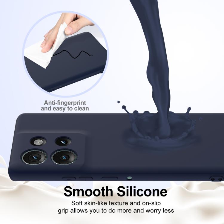 For Motorola Edge 50 5G Shockproof Silicone Magsafe Phone Case(Navy Blue)