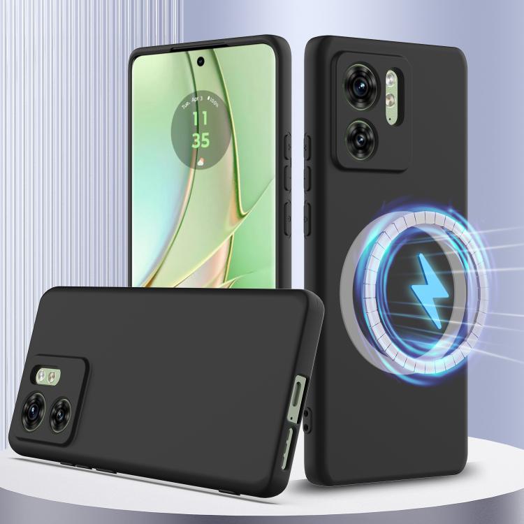 For Motorola Edge 2023 Shockproof Silicone Magsafe Phone Case(Black)
