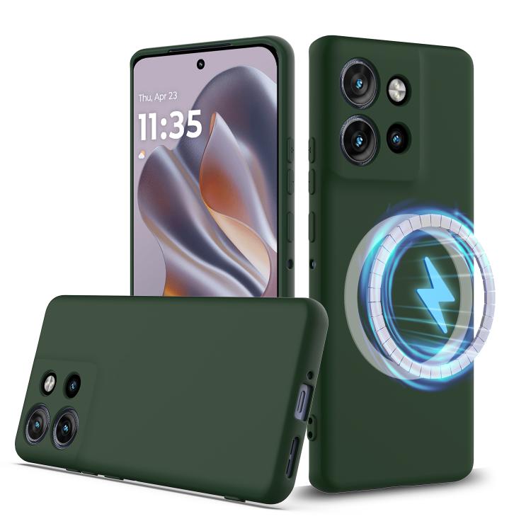 For Motorola Edge 50 Neo / Moto S50 Shockproof Silicone Magsafe Phone Case(Dark Green)