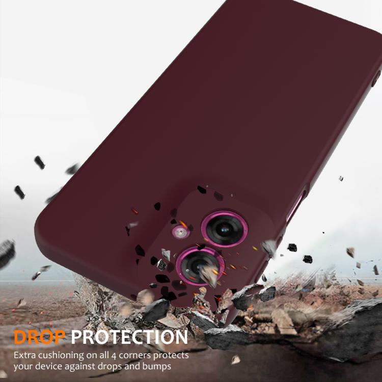 For Motorola Moto G55 5G Shockproof Silicone Magsafe Phone Case(Plum Color)