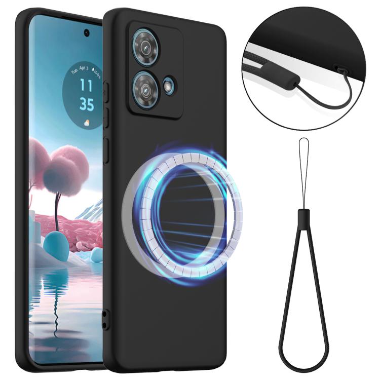 For Motorola Moto G84 Shockproof Silicone Magsafe Phone Case(Black)