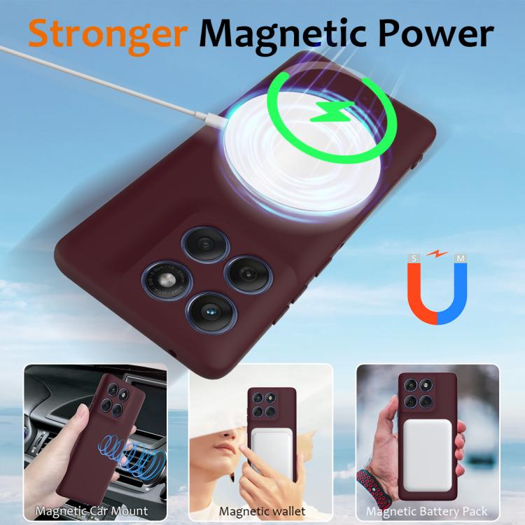 For Motorola Edge 2025 5G Shockproof Silicone Magsafe Phone Case(Plum Color)