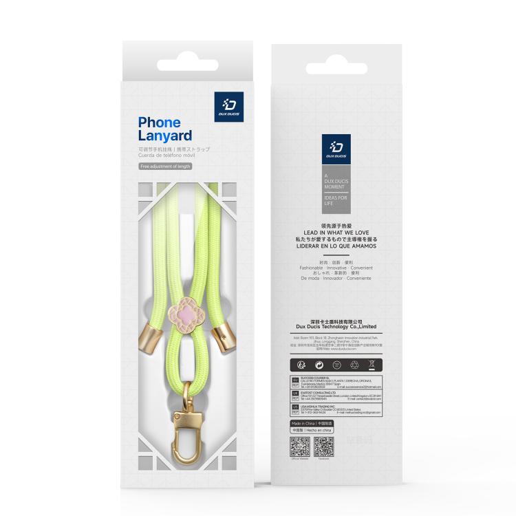 DUX DUCIS Garden Series Begonia Pattern Adjustable Crossbody Phone Lanyard(Green Yellow) - Lanyards & Wrist Straps by DUX DUCIS | Online Shopping South Africa | PMc TechLife | Buy Now Pay Later Mobicred