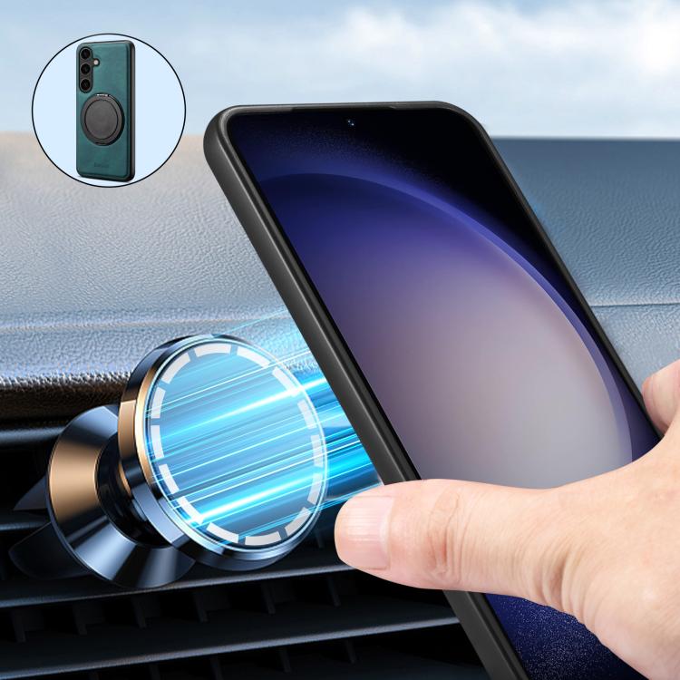 For Samsung Galaxy S25+ 5G Denior A14 Skin Feel Rotating Holder MagSafe Phone Case(Blue) - free shipping - PMC Jewellery - Order now!