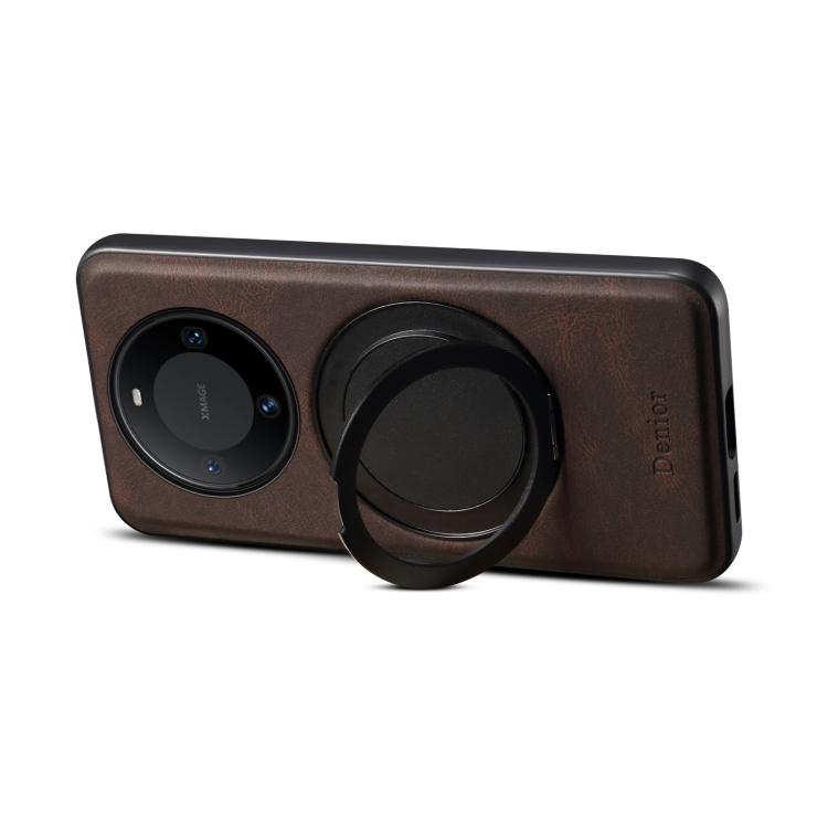 For Huawei Mate 60 Denior A14 Skin Feel Rotating Holder MagSafe Phone Case(Brown)
