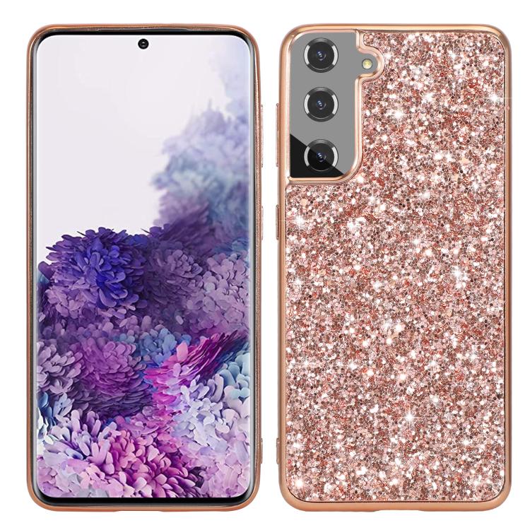 For Samsung Galaxy S25+ 5G Glitter Powder Shockproof TPU Phone Case(Rose Gold)
