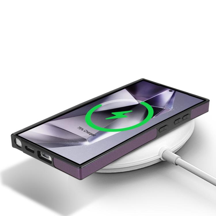 For Samsung Galaxy S25 Ultra 5G Skin Feel Detachable Card Bag Magsafe Phone Case(Purple) - Galaxy S25 Ultra 5G Cases by PMC Jewellery | Online Shopping South Africa | PMC Jewellery | Buy Now Pay Later Mobicred