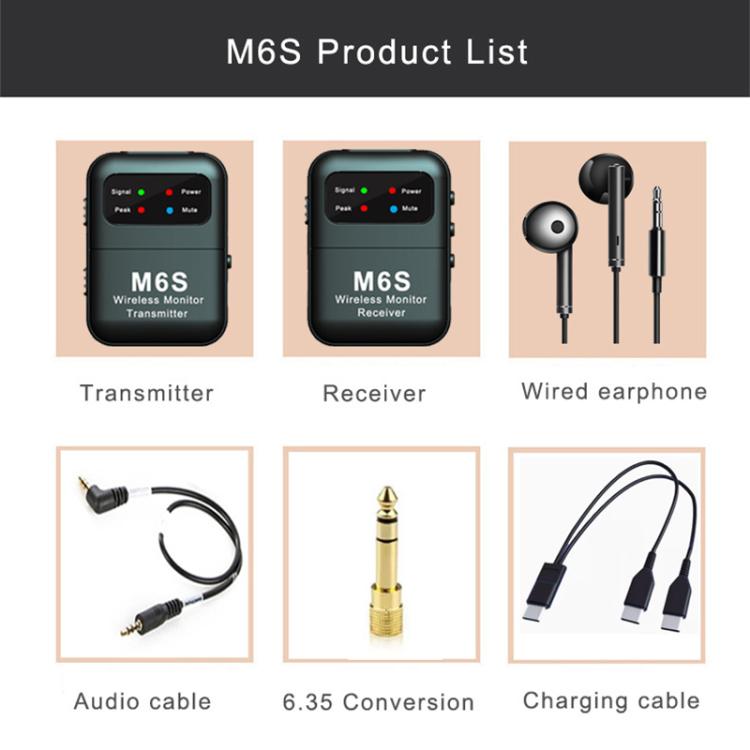 M6S Stereo Wireless In-Ear Monitor System 2.4G Transmitter & Receiver(Black) - Microphone by PMC TechLife | Online Shopping South Africa | PMC TechLife | Buy Now Pay Later Mobicred