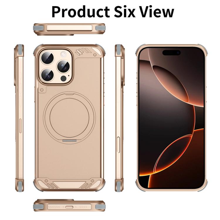 For iPhone 13 Pro Max R-JUST RJ63-1 Frameless Aroma Mecha MagSafe Holder Phone Case(Silver) - free shipping - PMC Jewellery - Order now!