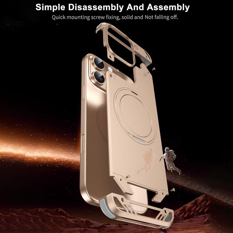 For iPhone 13 Pro Max R-JUST RJ63-1 Frameless Aroma Mecha MagSafe Holder Phone Case(Silver) - free shipping - PMC Jewellery - Order now!