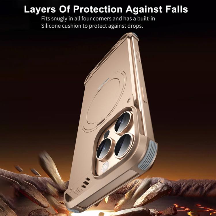 For iPhone 13 Pro Max R-JUST RJ63-1 Frameless Aroma Mecha MagSafe Holder Phone Case(Silver) - free shipping - PMC Jewellery - Order now!
