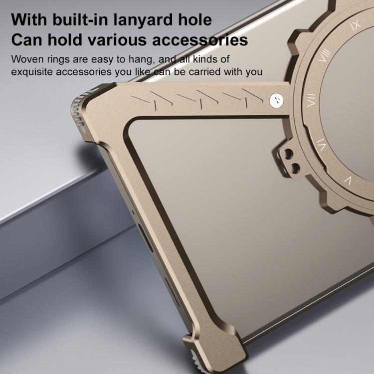 For Samsung Galaxy S25 Ultra 5G Z-shaped Frameless Metal 360 Holder MagSafe Phone Case(Space Silver) - Galaxy S25 Ultra 5G Cases by PMC Jewellery | Online Shopping South Africa | PMC Jewellery | Buy Now Pay Later Mobicred
