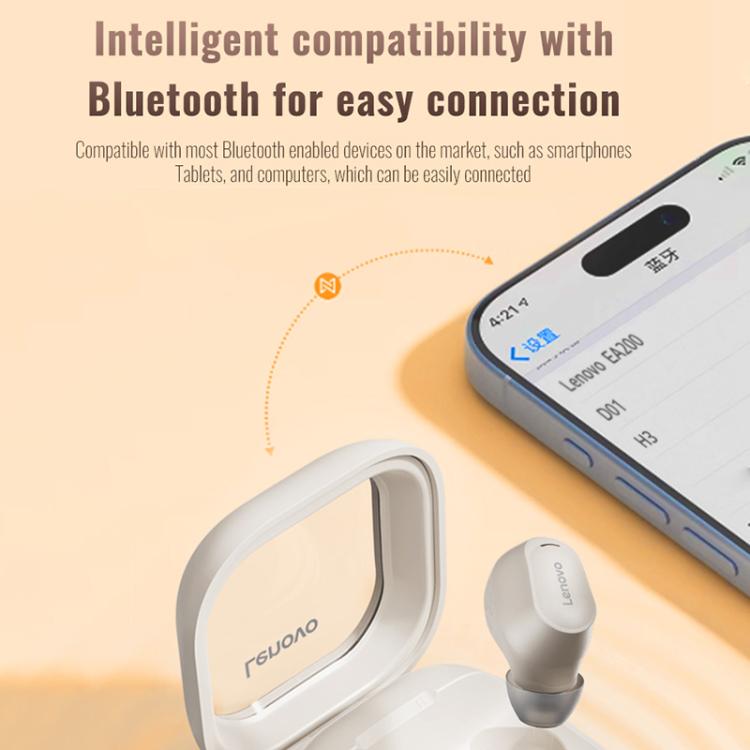 Original Lenovo EA200 In-Ear True Wireless Bluetooth Earphones(Rock White) - free shipping - PMc TechLife - Order now!